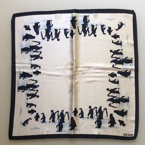 Small Escada Silk Penguin & Polar Bear Scarf